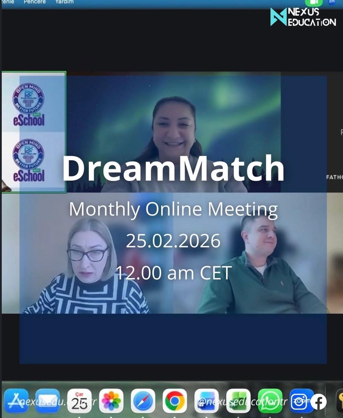 DreamMatch projemizin aylık çevrimiçi aylık toplantısını gerçekleştirdik!